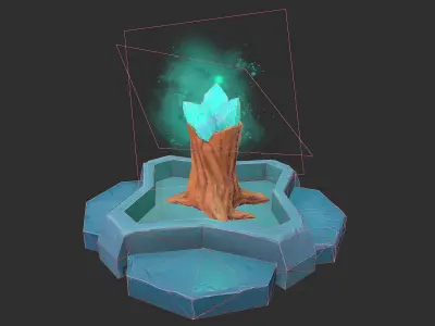Inhibitor for moba games Hand painted Low-poly 3D model