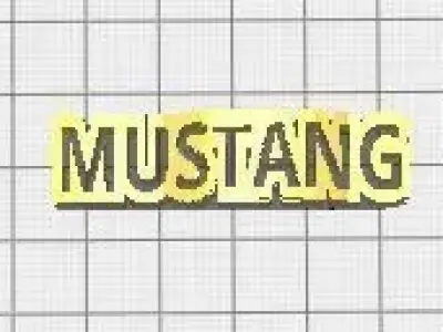 Mustang text Flip 3D print model