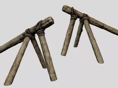 Log Ramp Defense PBR Low-poly 3D model