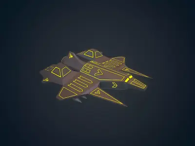 Sci-fi Military drone - 01 Low-poly 3D model