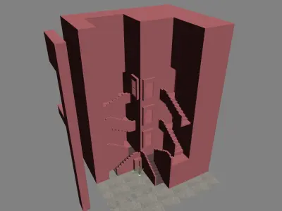 Pink Stairs 3D model