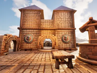 Ancient Ruins Enviroment Asset Pack Low-poly 3D model