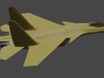 su-35 fighter jet flying in sky 3D model