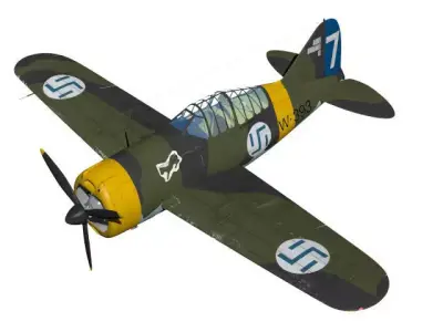 Brewster F2A Buffalo B239 3D model