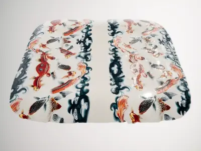 Porcelain Koi Pattern HQ PBR Textures Set Texture