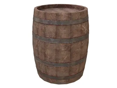 Barrel Low-poly 3D model 10