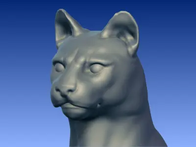 Sitting puma 3D model