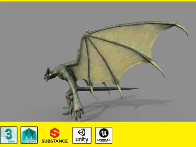 Monster Bat Low-poly 3D model