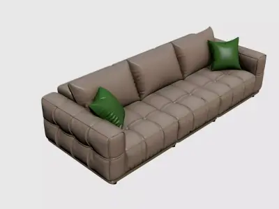 Modern Straight Sofa 3D Model Upholstered Seating to Interior 09 Free 3D model