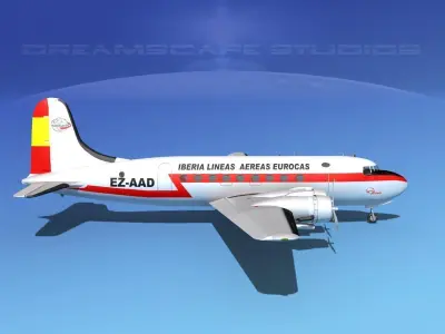 Douglas DC-4 Iberia  3D model