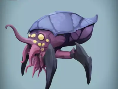 Spider Enemy 2 Horror Alien Stylized Creature Low-poly 3D model