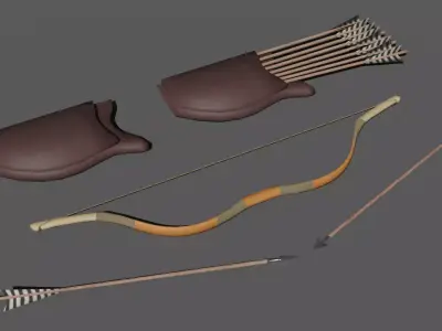 Composite Bow Low-poly 3D model