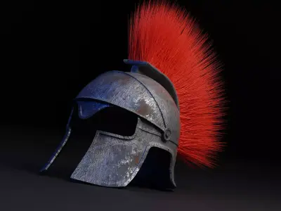 roman and spartan helmets models high poly 3D model