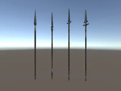 PBR Fantasy Weapons Spears Low-poly 3D model