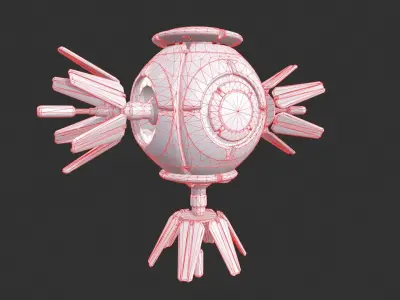Soviet Space Drone Low-poly 3D model