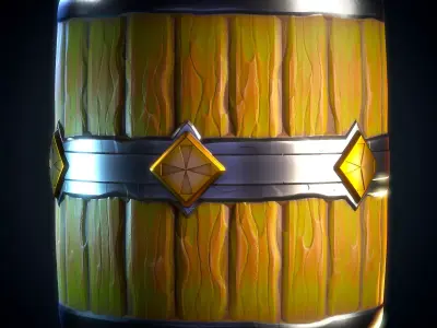 Wood Barrel Stylized - VOL 10 - SBsar - Maps Texture