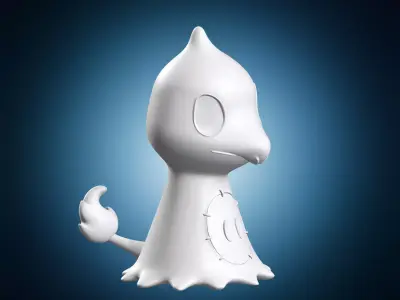 Pokemon-inspired Lizard Ghost Miniature 3D print model