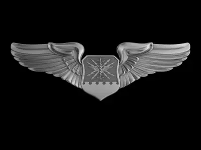 USAF Combat Systems Officer Wings Badge 3D model