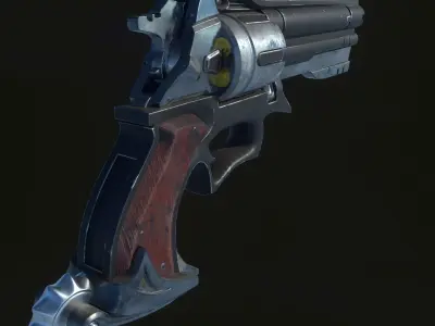 Revolver-pistol- Model and Textures 3D model