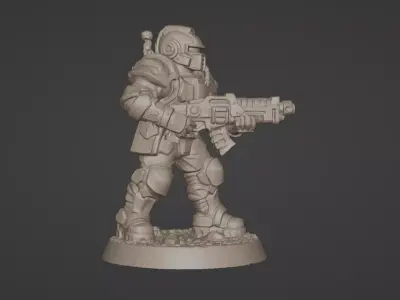 Armored Recon Trooper 32 mm One Piece STL 3D print model purchase