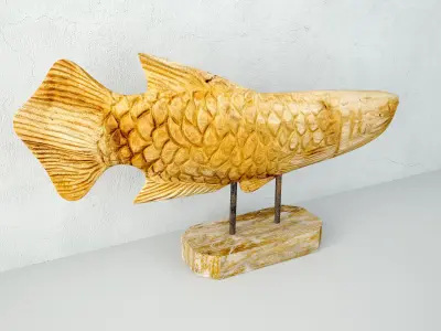 Big sculpture fish Arwana 3D model