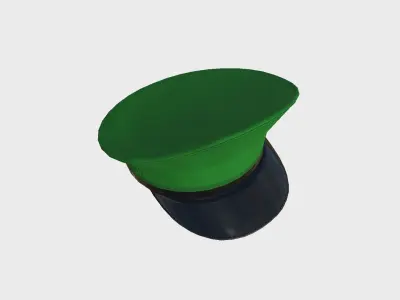 Police Cap 03 Green - Military Character Design Fashion Low-poly 3D model