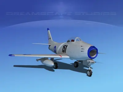 North American F-86 Sabre Jet China 3D model