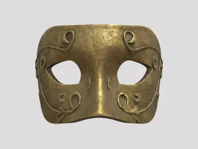 Golden Greek Helmet Low-poly 3D model