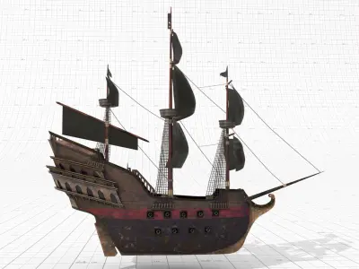 Pirate Ship 3D model 11