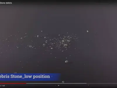 Debris Stone Low position Low-poly 3D model