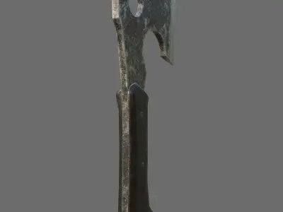 Axe game-ready old style PBR Free low-poly 3D model