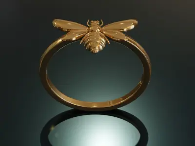 Bee Ring 3D print model
