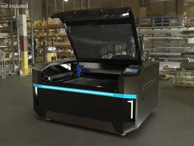 Steel Frame Laser Cutting System Rigged for Cinema 4D 3D model