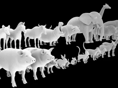 Low Poly Ultimate Animal pack Animal set Low-poly 3D model