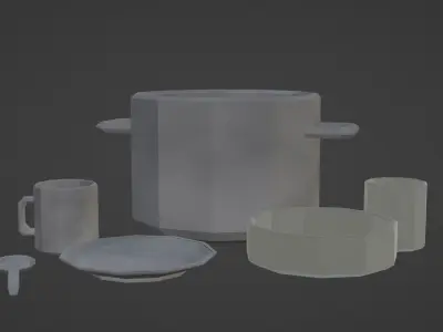 Dishes Free 3D model purchase