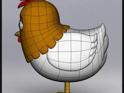 Cartoon Chicken 3D model