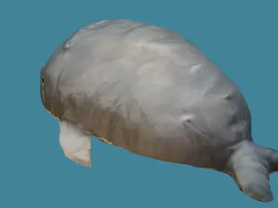 Whale Plush Toy Low-poly 3D model