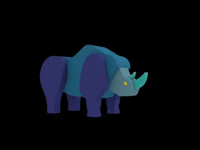 rhinoceros lowpoly 3D model