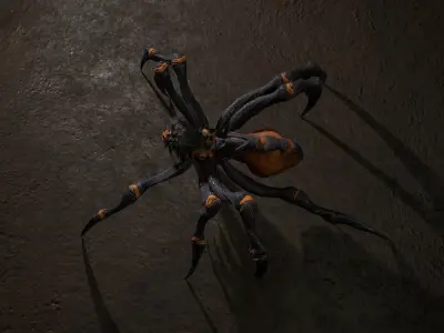 Spider 2 flying Low-poly 3D model