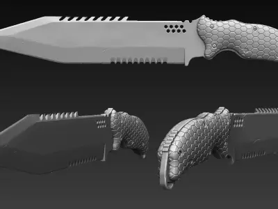 Combat Knife Zbrush 3D model