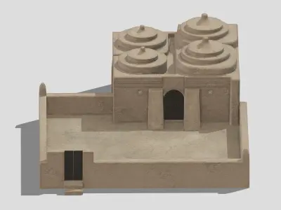 Bidaia Mosque Low Poly PBR Low-poly 3D model