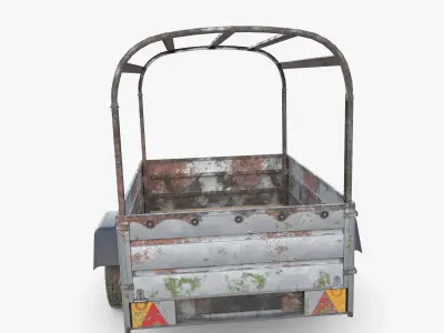 Cargo Trailer v2 weathered Low-poly 3D model