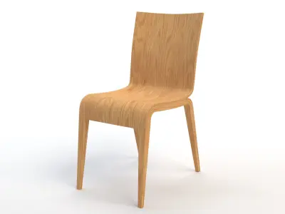 Wooden Chair 3D model 9