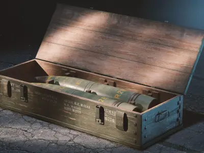 Ammo crate with shell 3D model