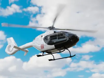 Eurocopter ec-135 with interior Low-poly 3D model