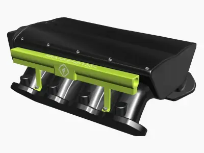 Frankenstein Low Pro billet intake manifold Low-poly 3D model