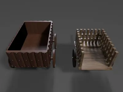 medieval wagons Free 3D model