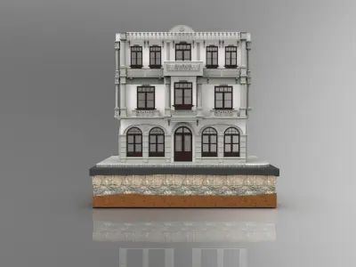 Old Istanbul City Building 001 3D model