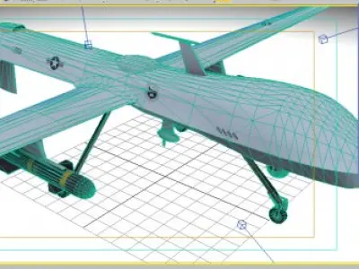 MQ1 Predator UAV Drone Aircraft Low-poly 3D model