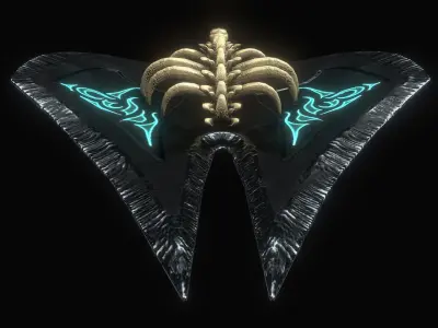 Skeleton Shield Low-poly 3D model